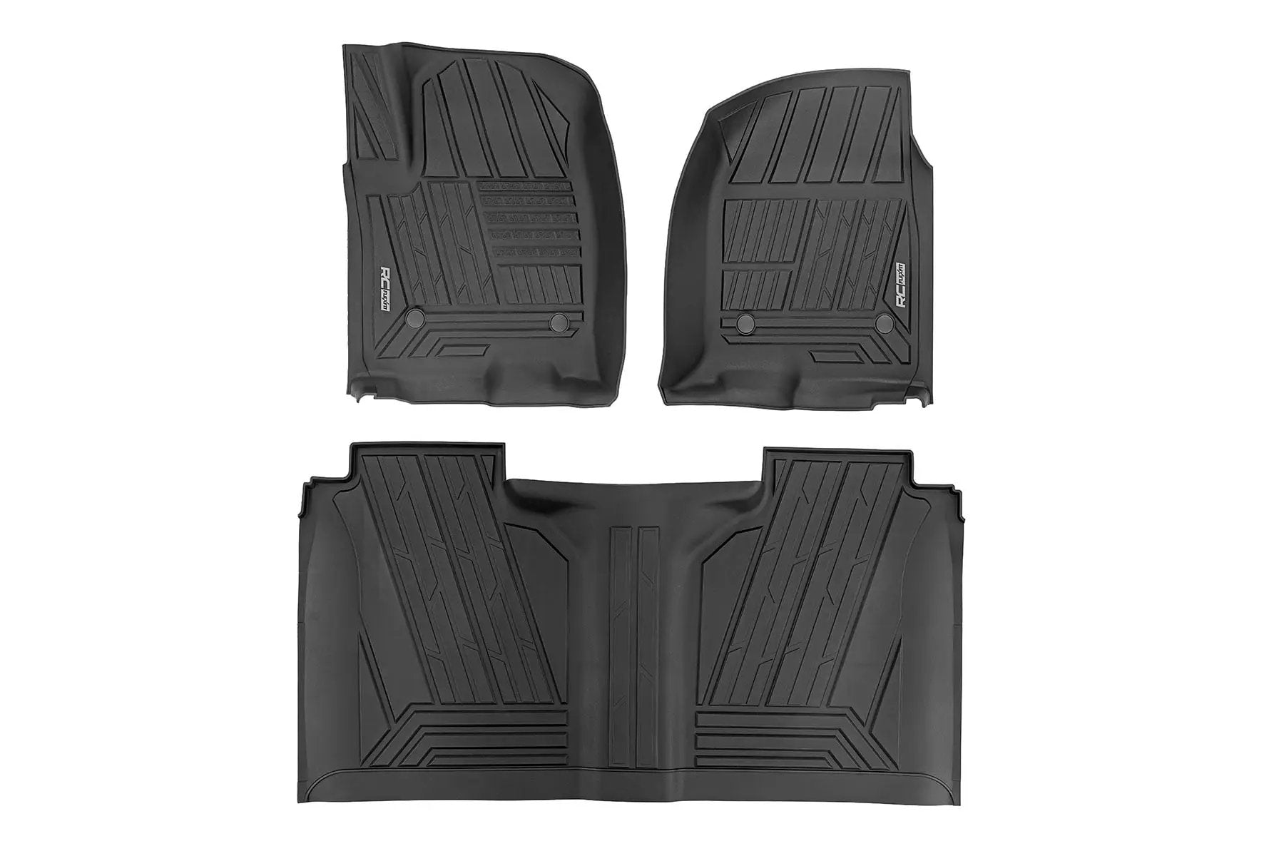 Flex-Fit Floor Mats | FR & RR | FR Bucket | Crew | Chevy/GMC 1500/2500HD/3500HD (19-26) by Rough Country