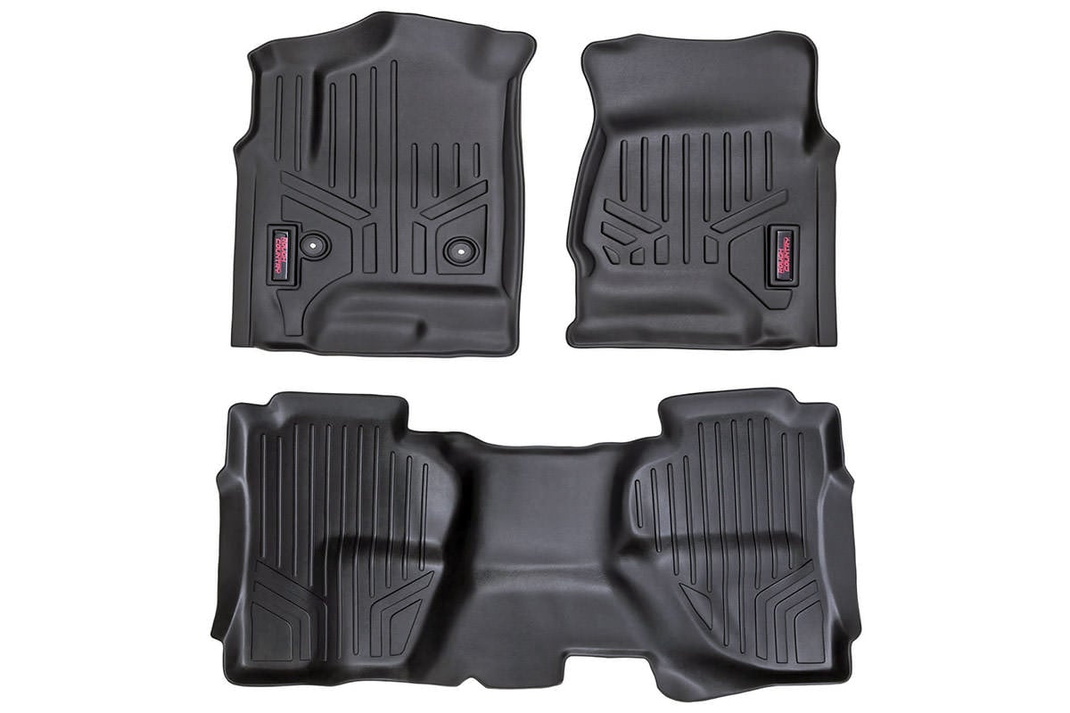 Floor Mats | FR & RR | Ext Cab | Chevy/GMC 1500/2500HD/3500HD 2WD/4WD by Rough Country