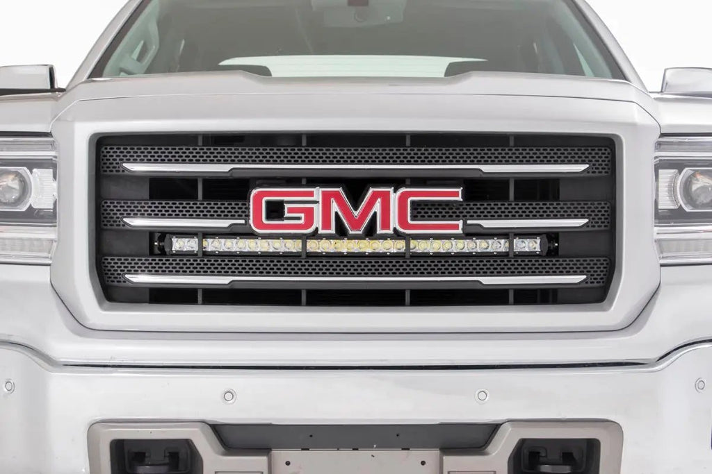 LED Light Kit | Behind Grille Mount | 30" Chrome Single Row | Chevy/GMC 1500 (14-18 & Classic) by Rough Country