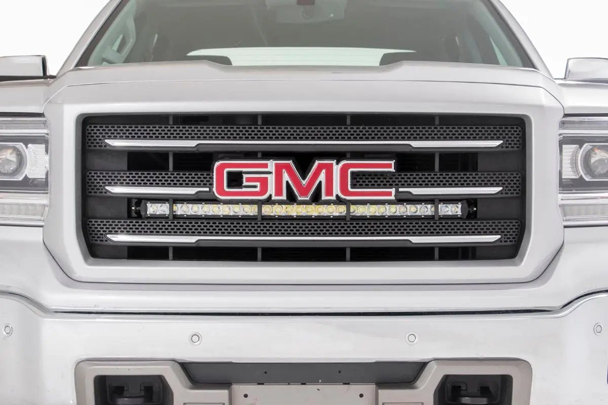 LED Light Kit | Behind Grille Mount | 30" Chrome Single Row | Chevy/GMC 1500 (14-18 & Classic) by Rough Country