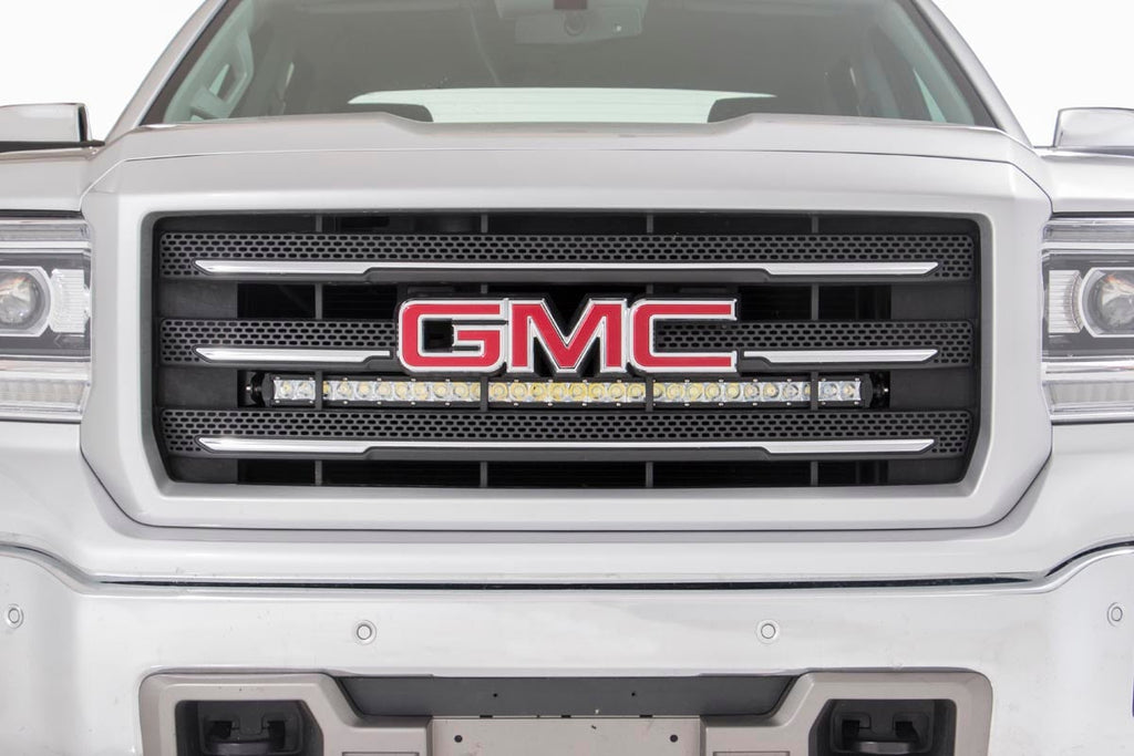 LED Light Kit | Behind Grille Mount | 30" Chrome Single Row | Chevy/GMC 1500 (14-18 & Classic) by Rough Country