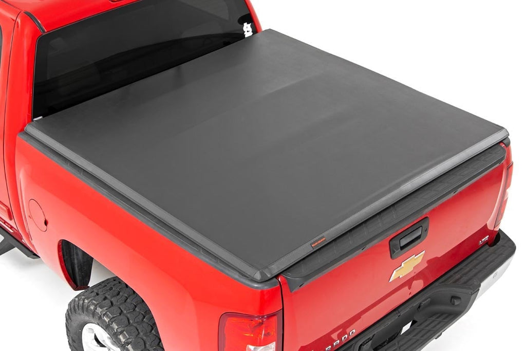 Soft Tri-Fold Bed Cover | 6'7" Bed | Chevy/GMC 1500/2500HD/3500HD (07-14) by Rough Country