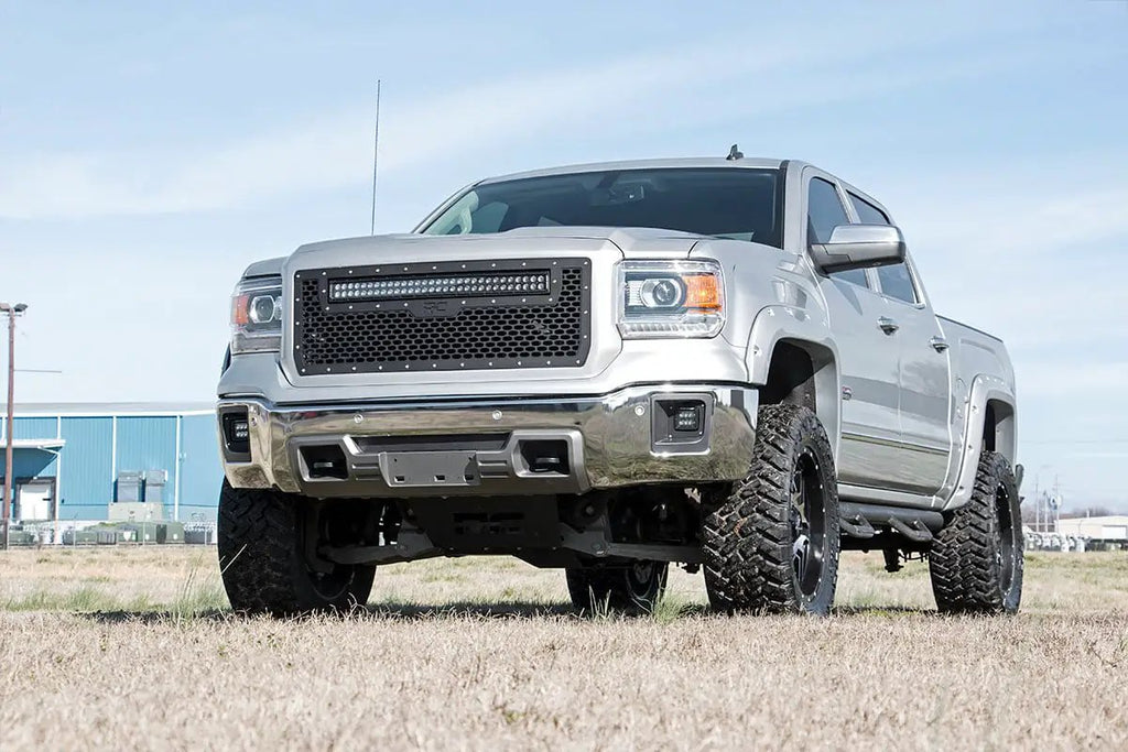 LED Light Kit | Fog Mount | 2" Black Pair | GMC Sierra 1500 2WD/4WD (14-15) by Rough Country