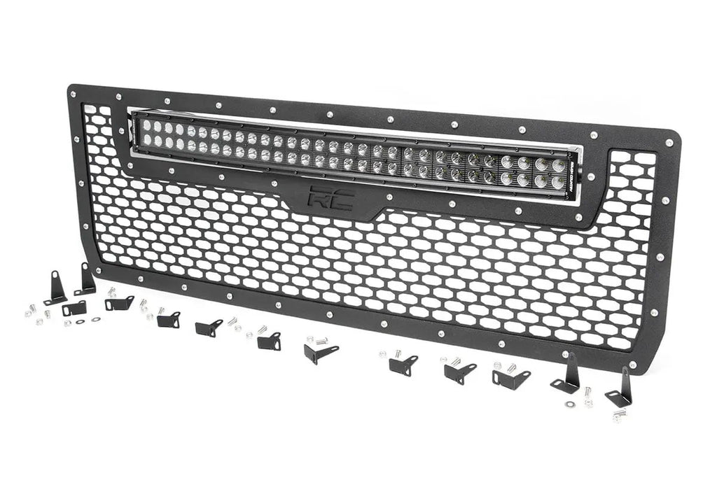 Mesh Grille | 30" Dual Row LED | Black | GMC Sierra 1500 2WD/4WD (2014-2015) by Rough Country