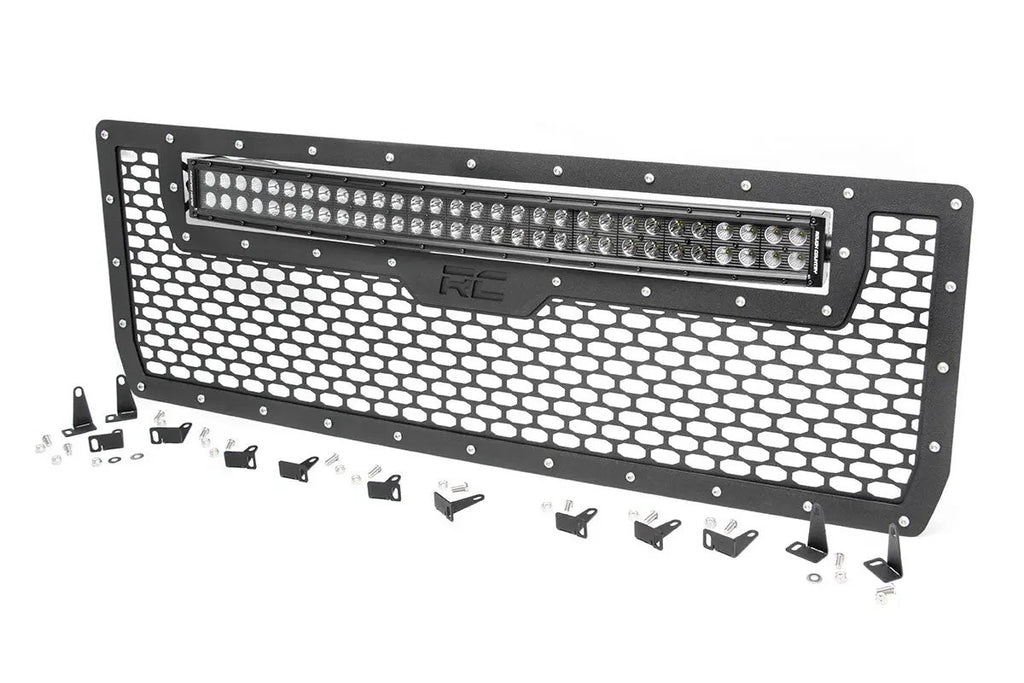 Mesh Grille | 30" Dual Row LED | Black | GMC Sierra 1500 2WD/4WD (2014-2015) by Rough Country