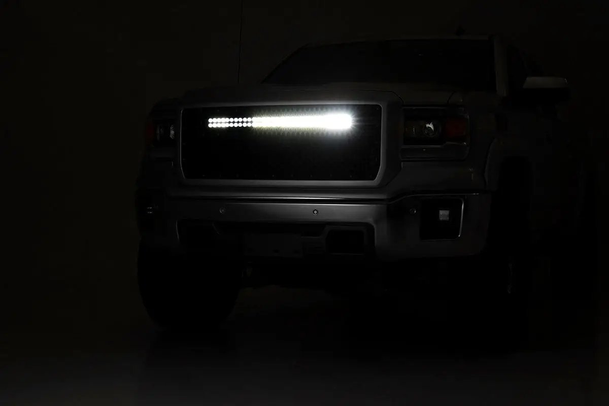 Mesh Grille | 30" Dual Row LED | Black | GMC Sierra 1500 2WD/4WD (2014-2015) by Rough Country