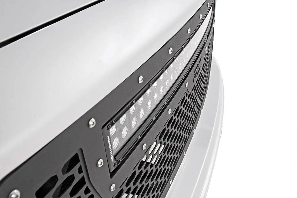 Mesh Grille | 30" Dual Row LED | Black | GMC Sierra 1500 2WD/4WD (2014-2015) by Rough Country