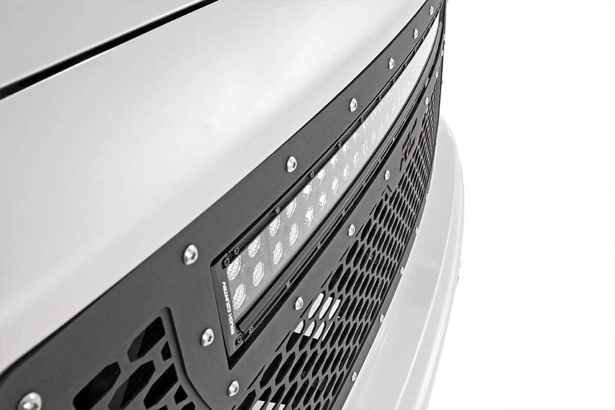 Mesh Grille | 30" Dual Row LED | Black | GMC Sierra 1500 2WD/4WD (2014-2015) by Rough Country