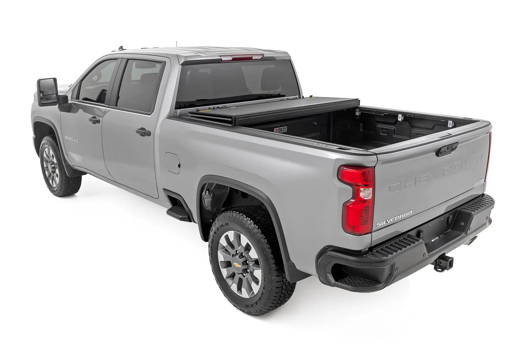 Hard Tri-Fold Flip Up Bed Cover | 6'9" Bed | Chevy/GMC Silverado/Sierra 2500HD/3500HD (20-26) by Rough Country