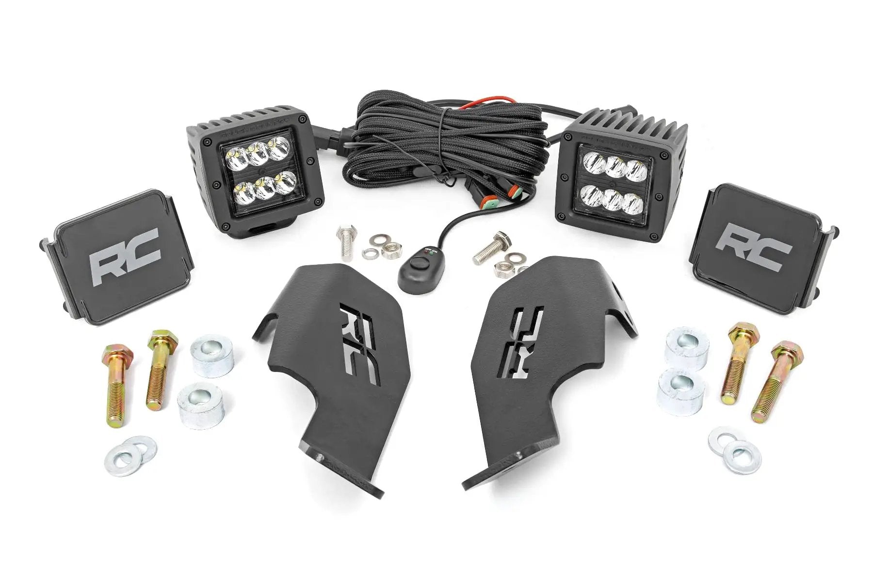 LED Light Kit | Cage Mount | 2" Black Pair | Honda Talon 1000 by Rough Country