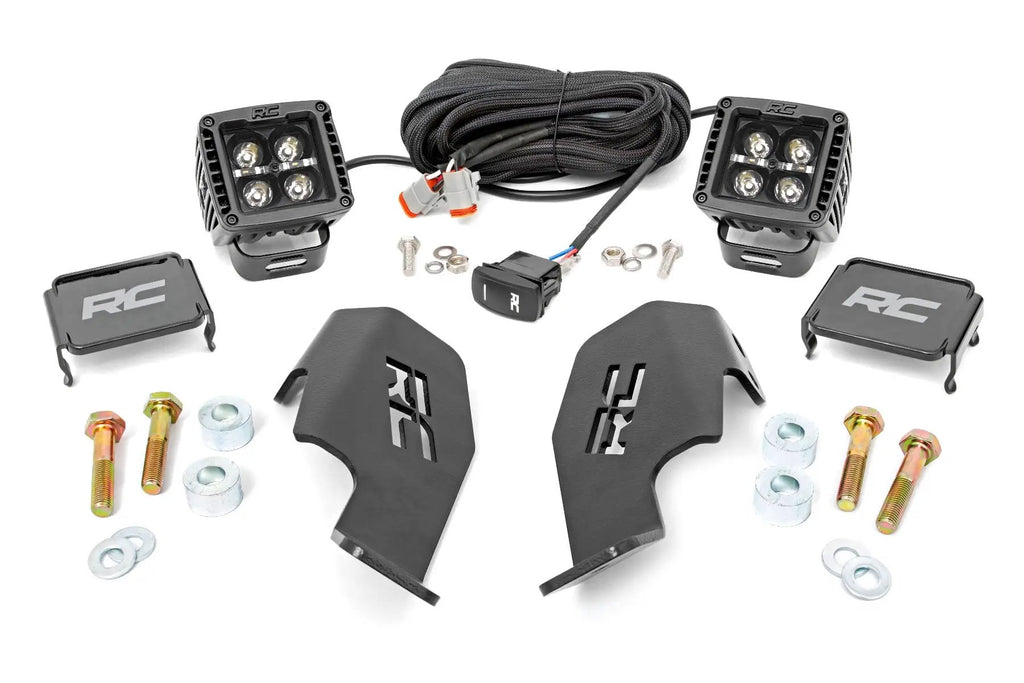 LED Light Kit | Cage Mount | 2" Black Pair | Amber DRL | Honda Talon 1000 by Rough Country