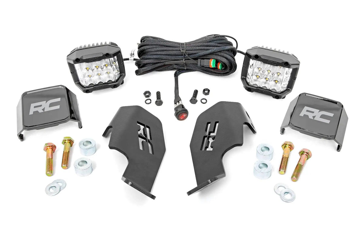 LED Light Kit | Cage Mount | 2" Chrome Pair | Wide Angle | Honda Talon 1000 by Rough Country