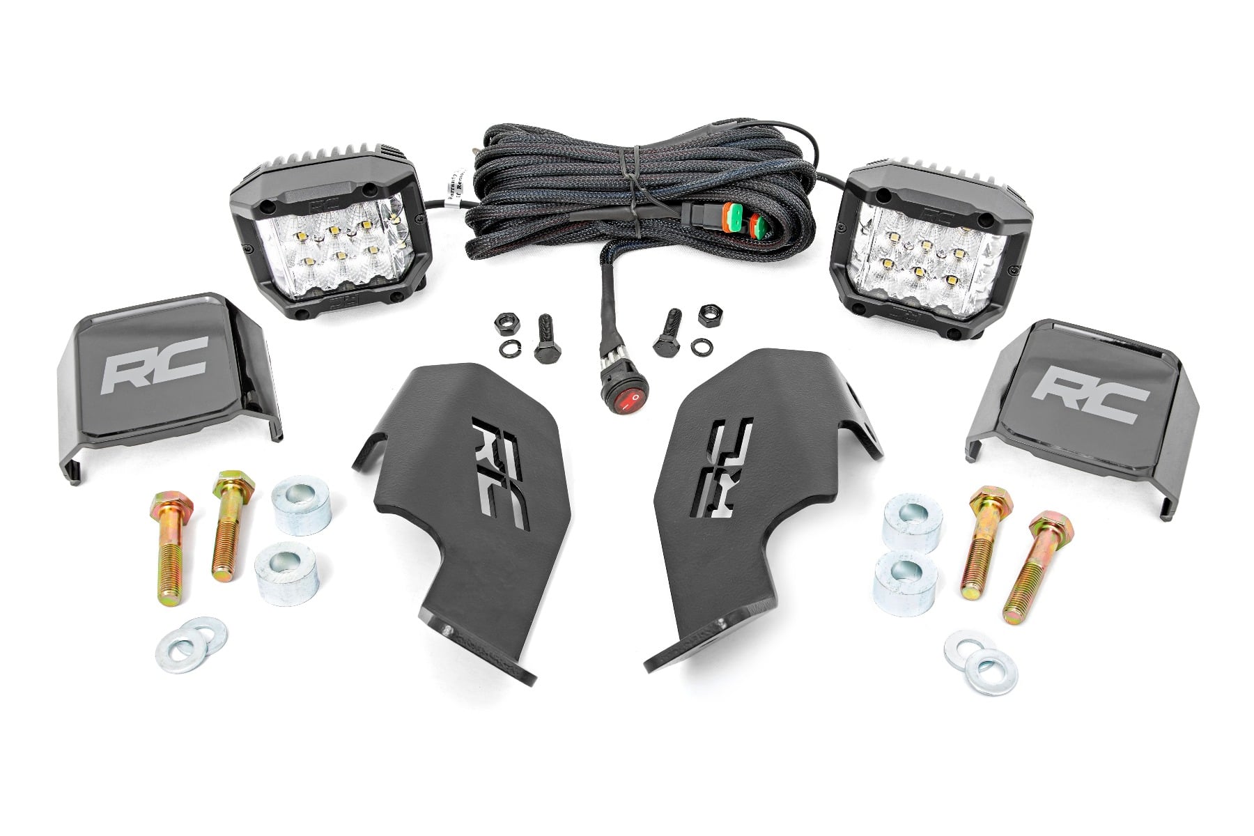 LED Light Kit | Cage Mount | 2" Chrome Pair | Wide Angle | Honda Talon 1000 by Rough Country