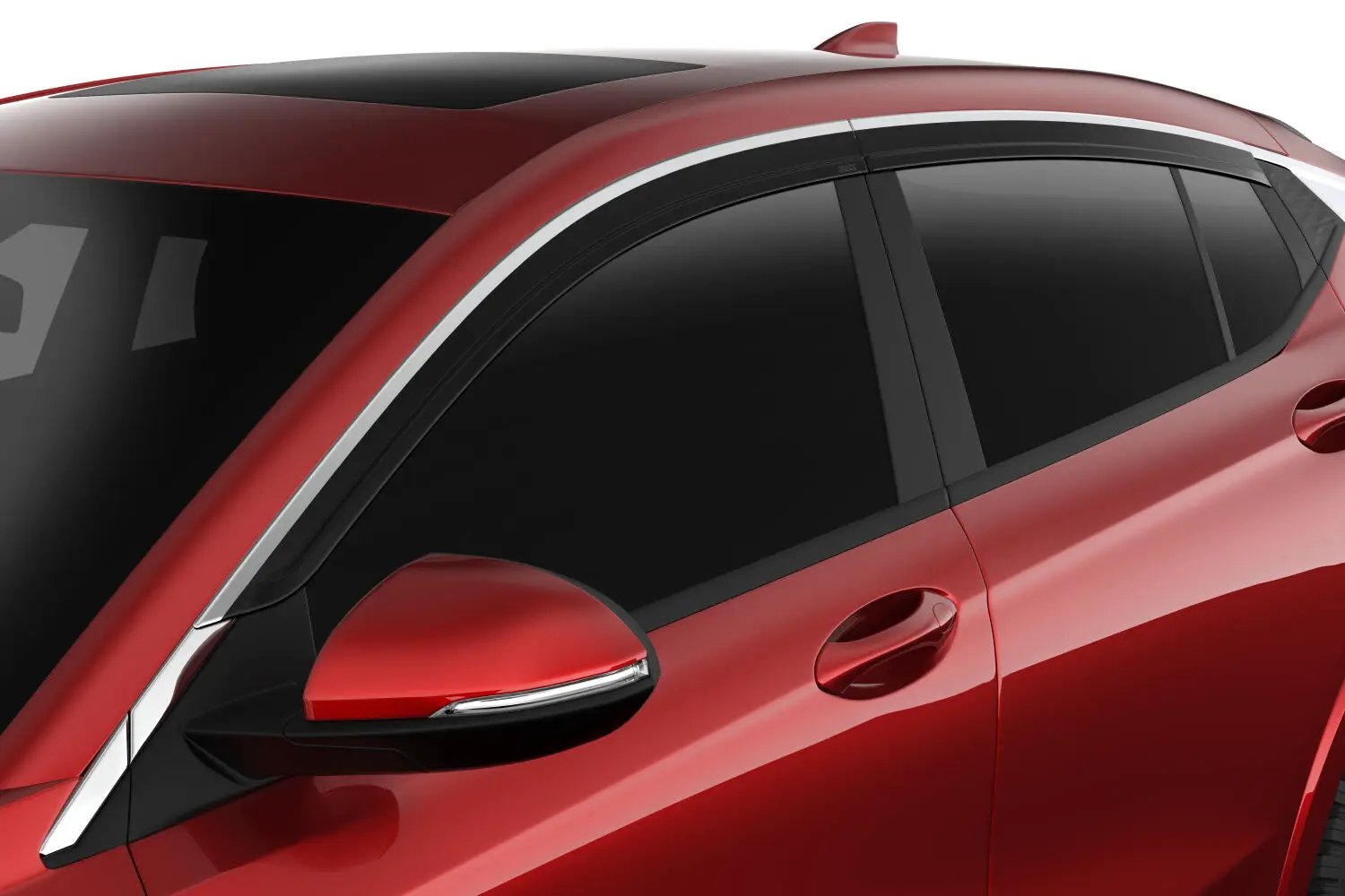 Low Profile Ventvisor Deflector; Smoke with Chrome Trim; Outside Mount; 4 pc. by Husky Liners
