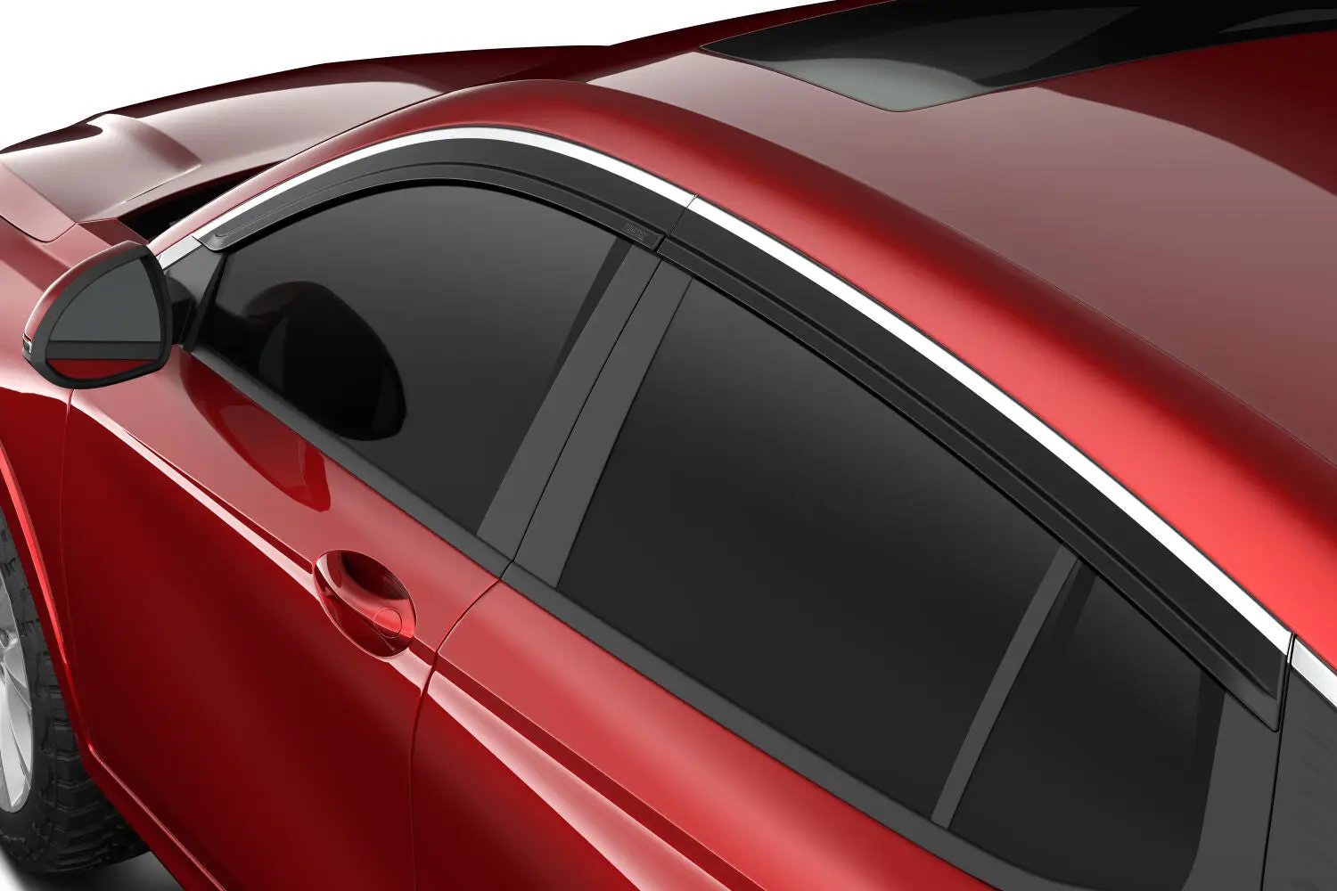 Low Profile Ventvisor Deflector; Smoke with Chrome Trim; Outside Mount; 4 pc. by Husky Liners
