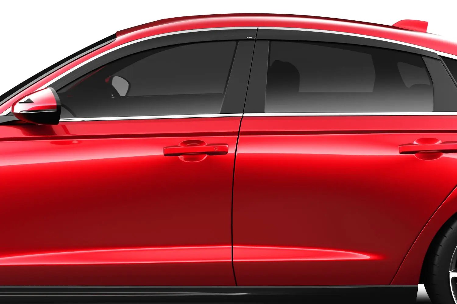 Low Profile Ventvisor Deflector; Smoke with Chrome Trim; Outside Mount; 4 pc. by Husky Liners