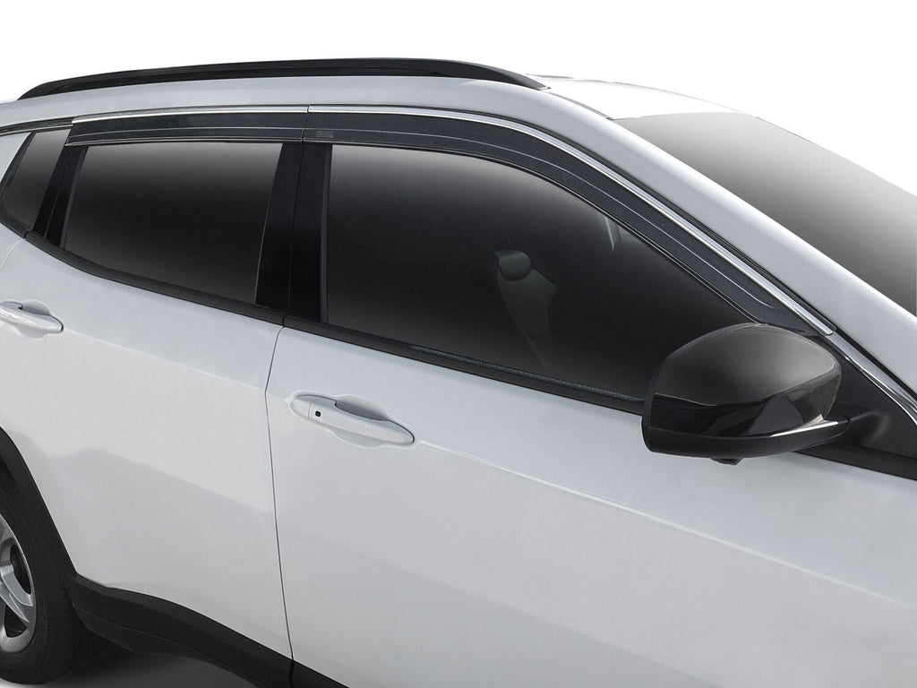 Low Profile Ventvisor Deflector; Smoke with Chrome Trim; Outside Mount; 4 pc. by Husky Liners
