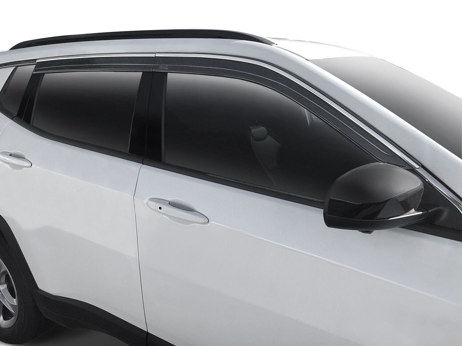 Low Profile Ventvisor Deflector; Smoke with Chrome Trim; Outside Mount; 4 pc. by Husky Liners