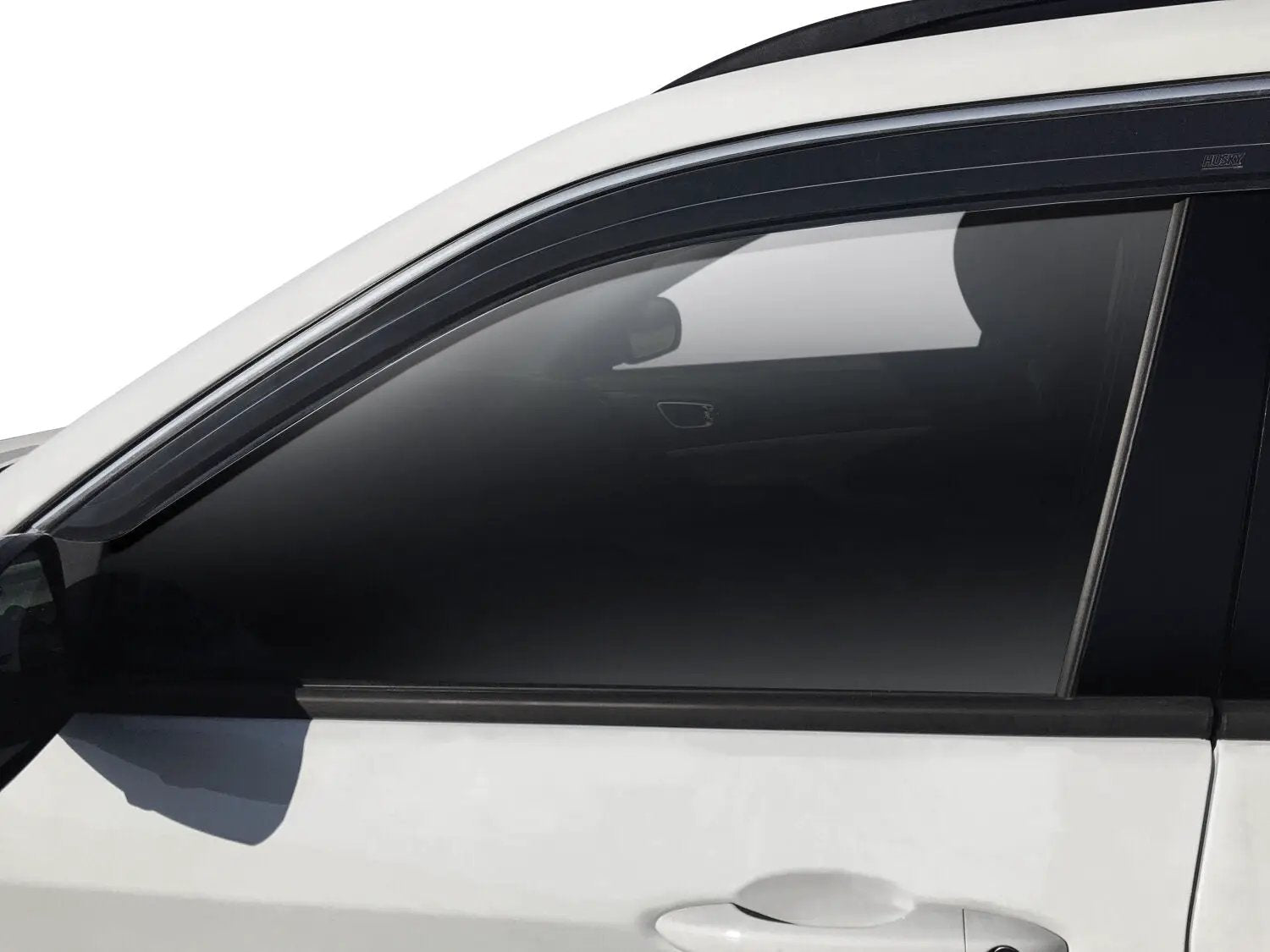 Low Profile Ventvisor Deflector; Smoke with Chrome Trim; Outside Mount; 4 pc. by Husky Liners
