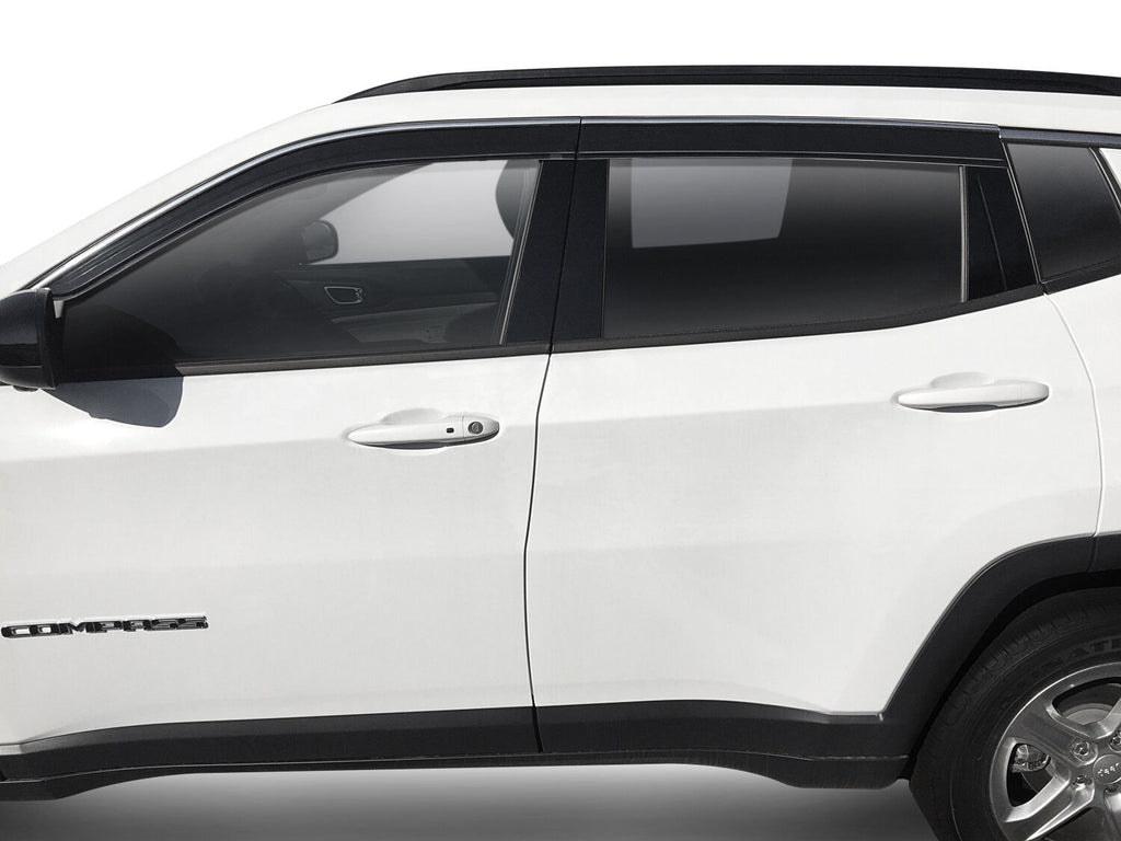 Low Profile Ventvisor Deflector; Smoke with Chrome Trim; Outside Mount; 4 pc. by Husky Liners
