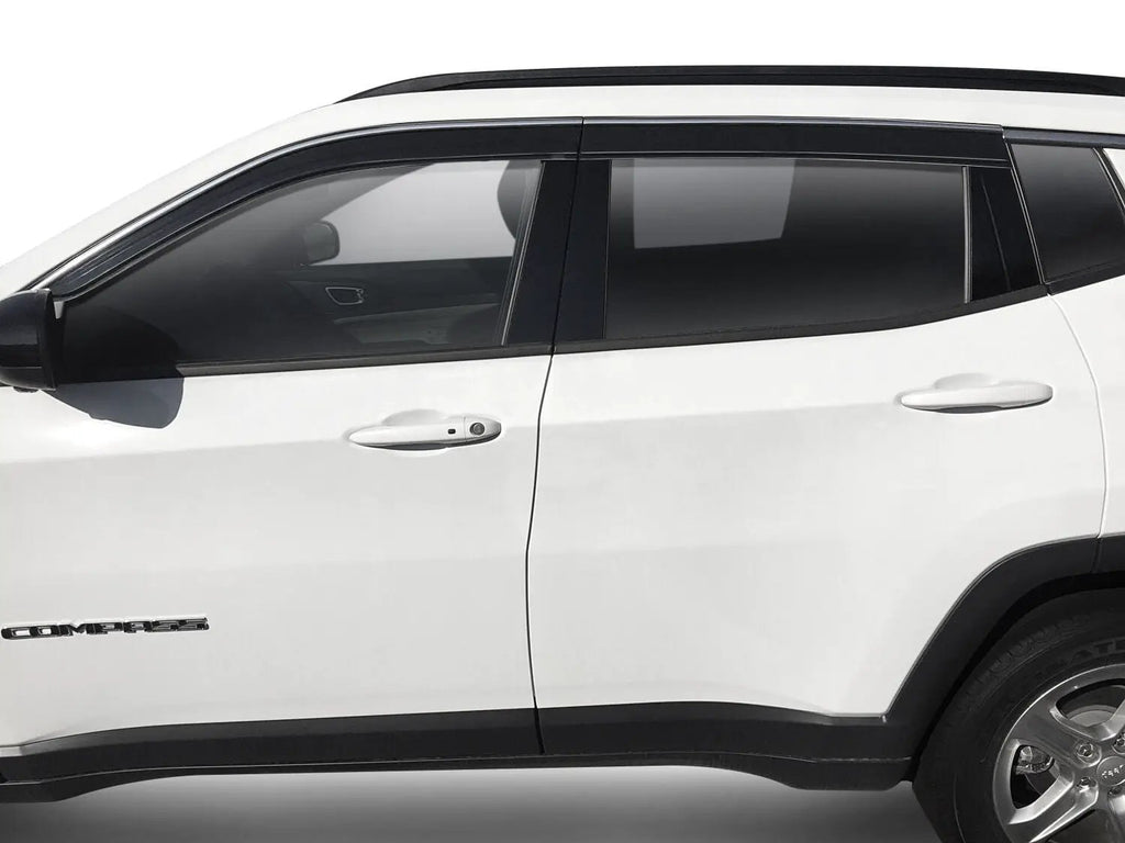 Low Profile Ventvisor Deflector; Smoke with Chrome Trim; Outside Mount; 4 pc. by Husky Liners