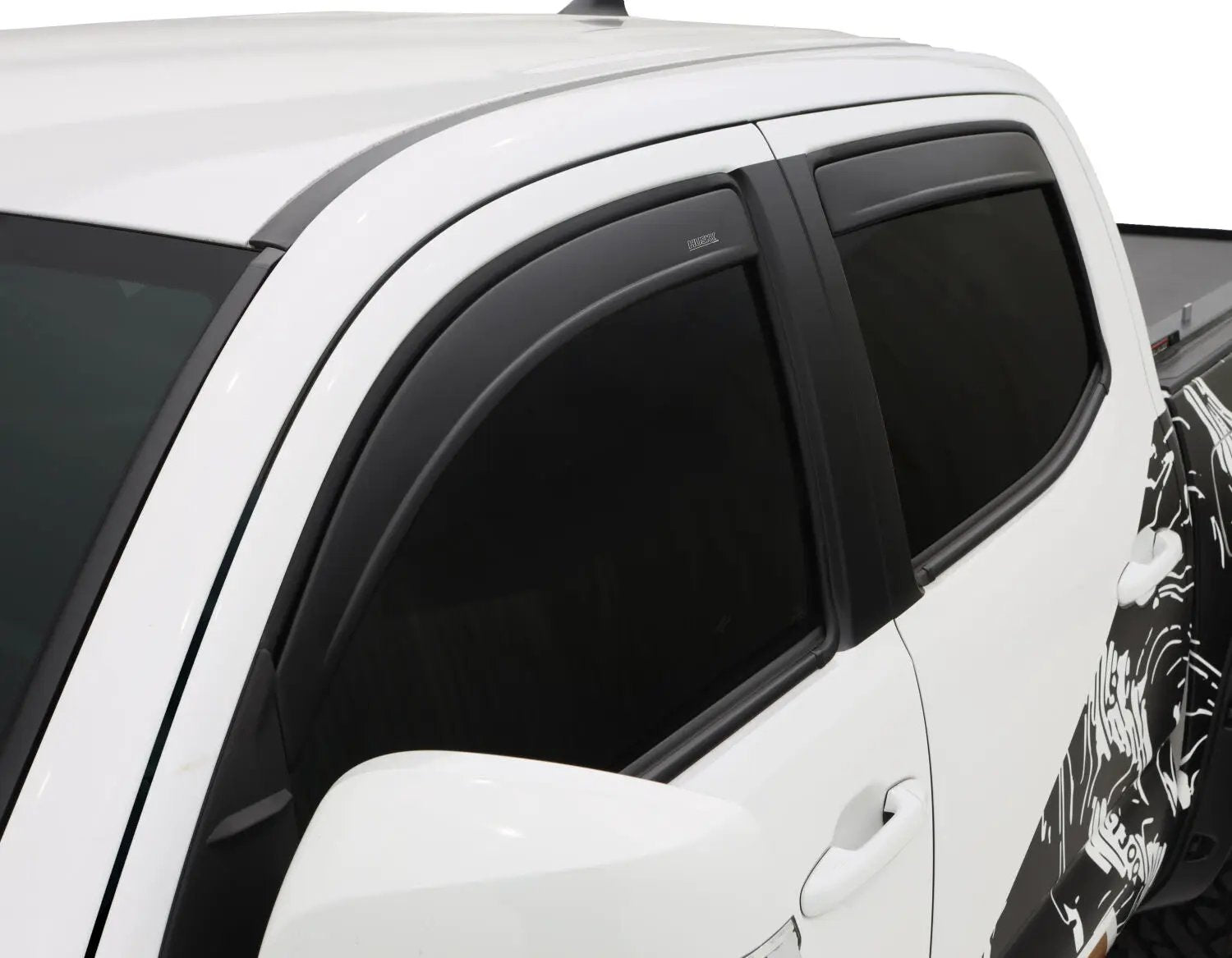 Low Profile Ventvisor Deflector; Matte Black; Outside Mount; 4 pc. by Husky Liners