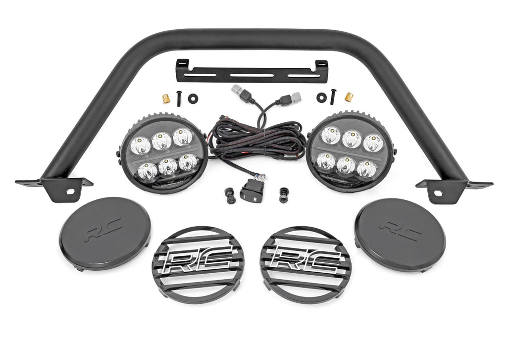 Safari Bar | 6.5 Inch Round LED | OE Modular Steel | Ford Bronco 4WD (21-26) by Rough Country