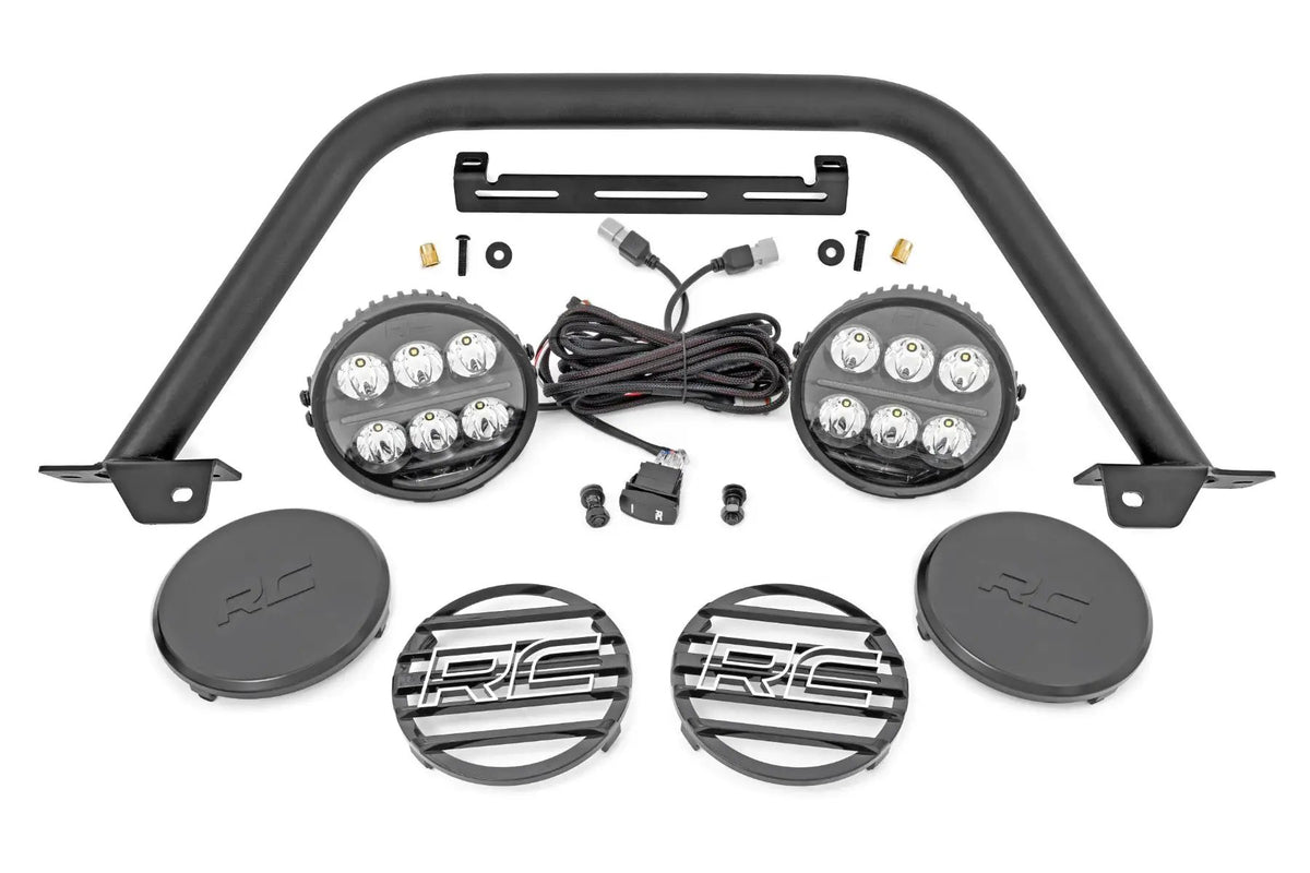 Safari Bar | 6.5 Inch Round LED | OE Modular Steel | Ford Bronco 4WD (21-26) by Rough Country