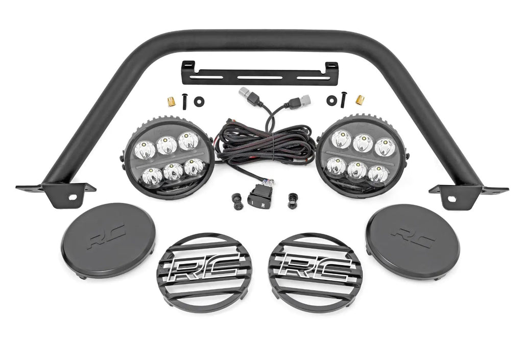 Safari Bar | 6.5 Inch Round LED | OE Modular Steel | Ford Bronco 4WD (21-26) by Rough Country