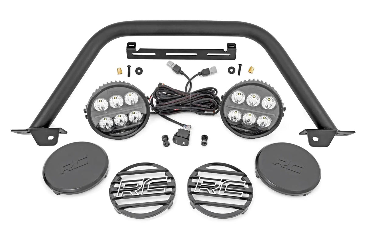 Safari Bar | 6.5 Inch Round LED | OE Modular Steel | Ford Bronco 4WD (21-26) by Rough Country