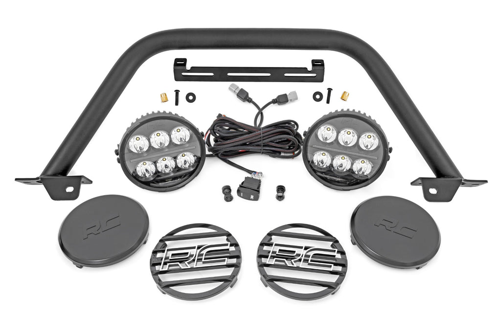 Safari Bar | 6.5 Inch Round LED | OE Modular Steel | Ford Bronco 4WD (21-26) by Rough Country