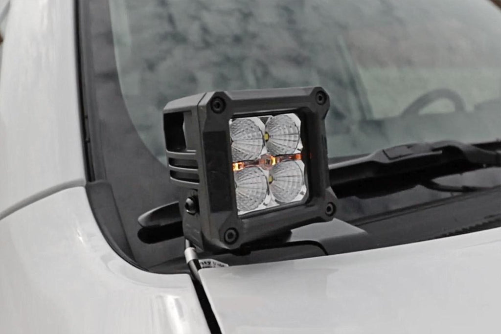 LED Light Kit | Ditch Mount | 3" Chrome Wide Angle Pair by Rough Country