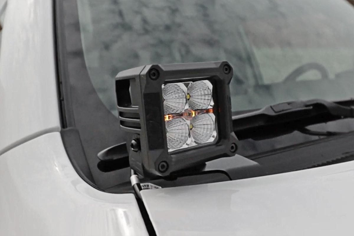 LED Light Kit | Ditch Mount | 3" Chrome Wide Angle Pair by Rough Country