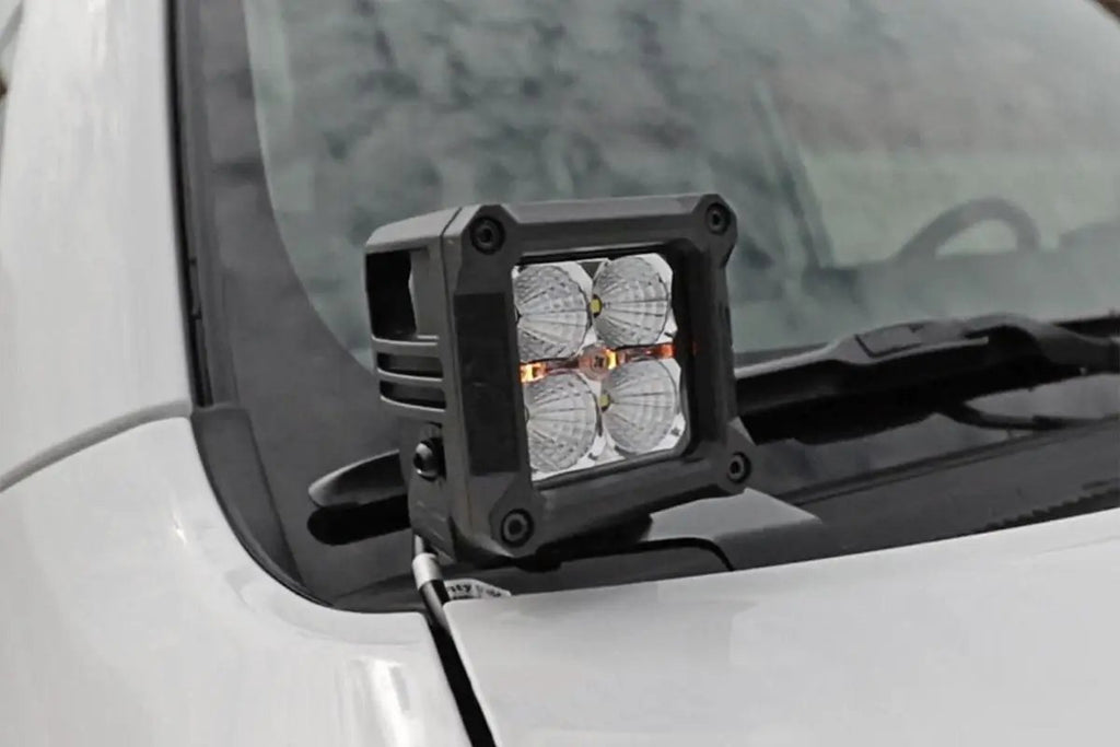 LED Light Kit | Ditch Mount | 3" Chrome Wide Angle Pair by Rough Country