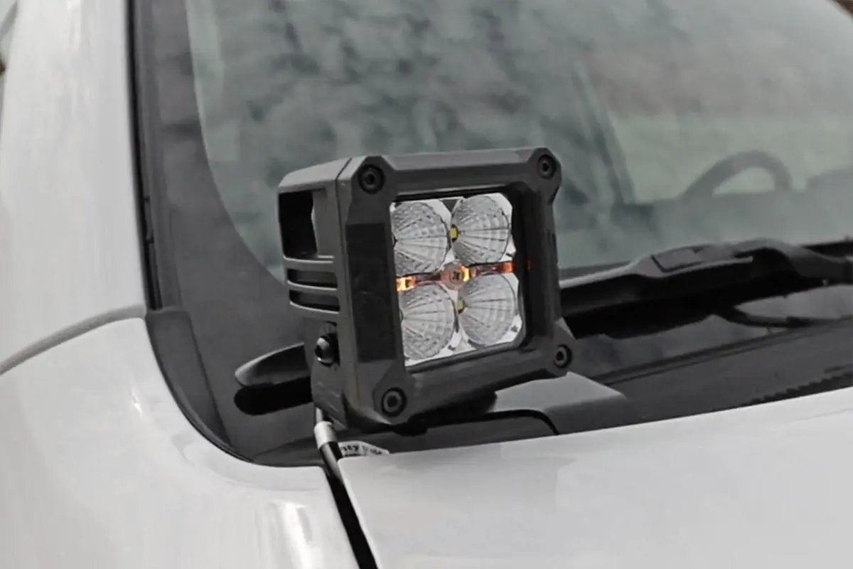 LED Light Kit | Ditch Mount | 2" Black Spot Pair | Toyota 4Runner (10-24) by Rough Country