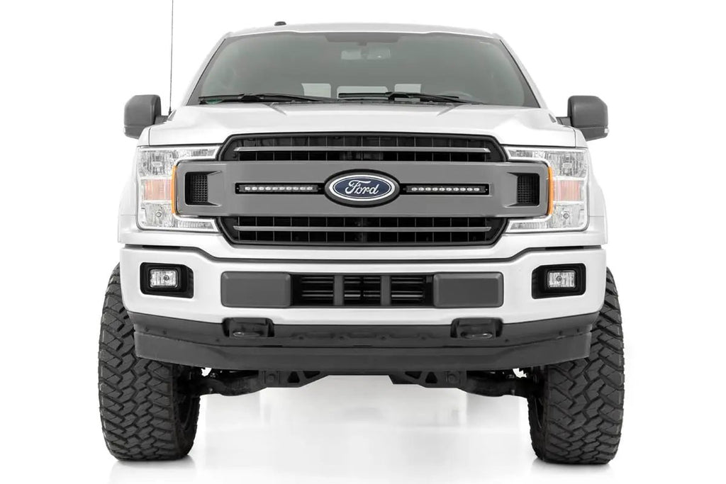 LED Light Kit | Grille Mount | 10" Chrome Slimline Pair | Ford F-150 (18-20) by Rough Country