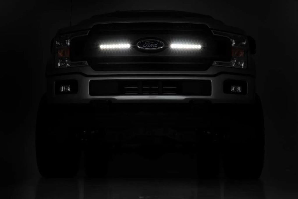 LED Light Kit | Grille Mount | 10" Black Slimline Pair | Ford F-150 (18-20)