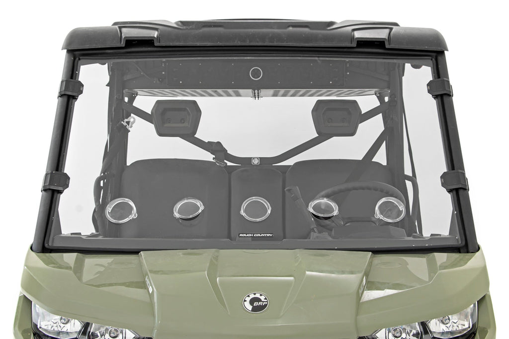 Vented Full Windshield | Scratch Resistant | Can-Am Defender HD 5/HD 8/HD 9/HD 10 by Rough Country