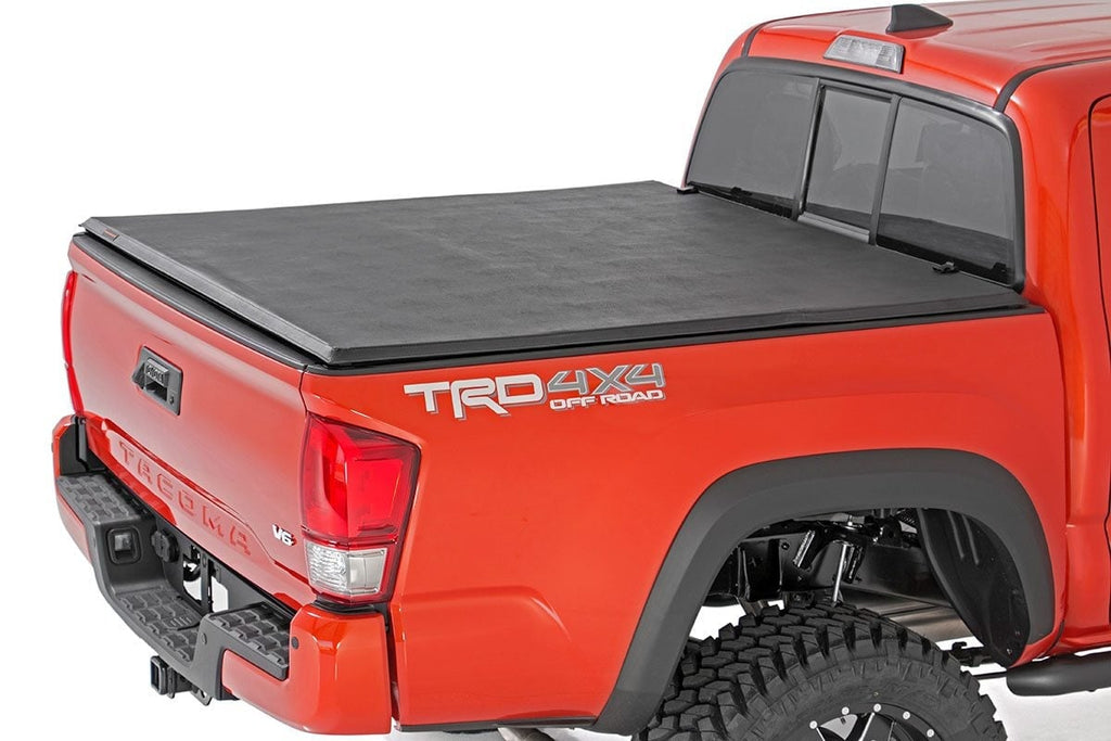 Soft Tri-Fold Bed Cover | 5' Bed | Dbl Cab | Toyota Tacoma 2WD/4WD (16-23) by Rough Country