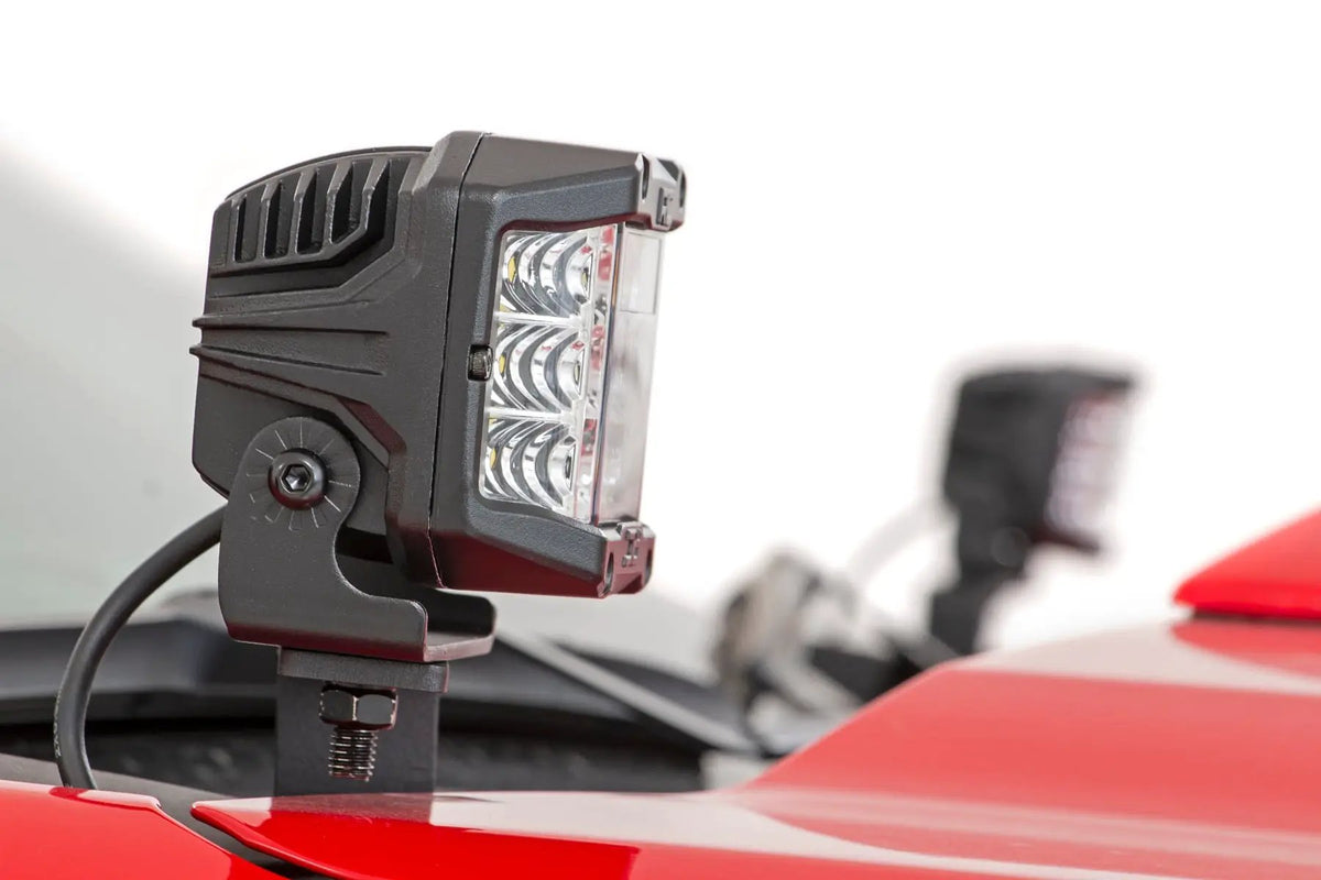 LED Light Kit | Ditch Mount | 2" Black Pair | White DRL | Chevy Silverado 1500 (19-26) by Rough Country