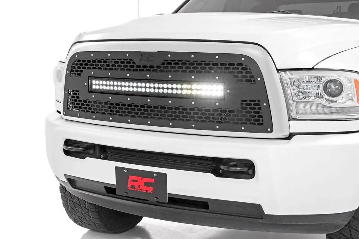 Mesh Grille | 30" Dual Row LED | Black | Ram 2500/3500 2WD/4WD (2013-2018) by Rough Country