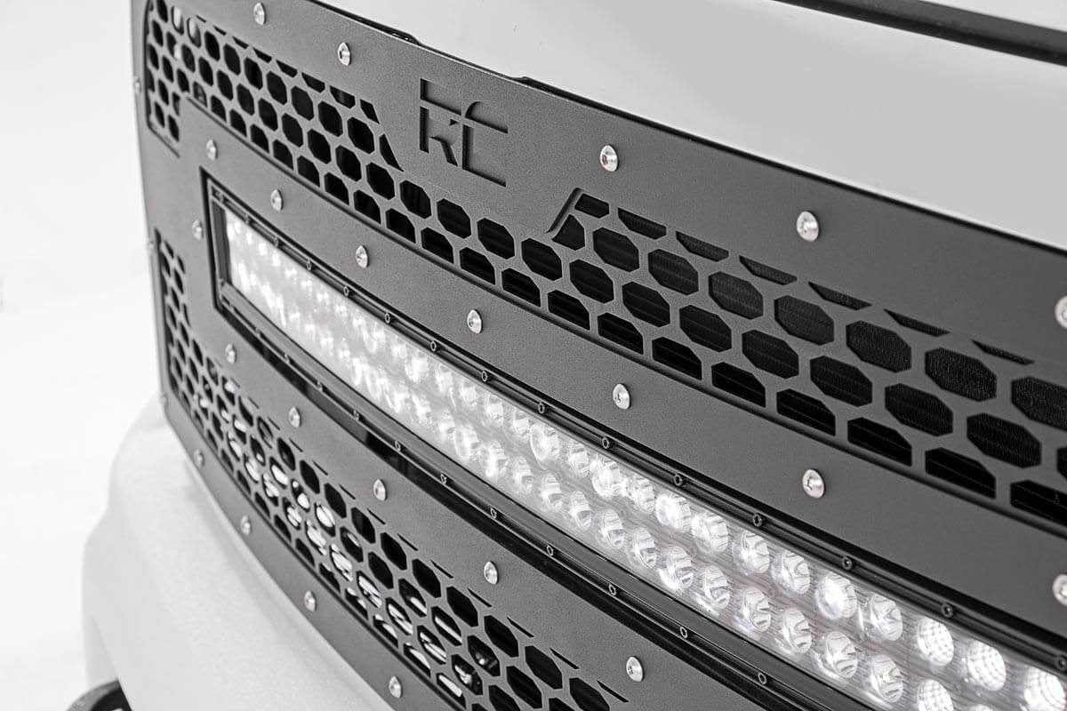 Mesh Grille | 30" Dual Row LED | Black | Ram 2500/3500 2WD/4WD (2013-2018) by Rough Country