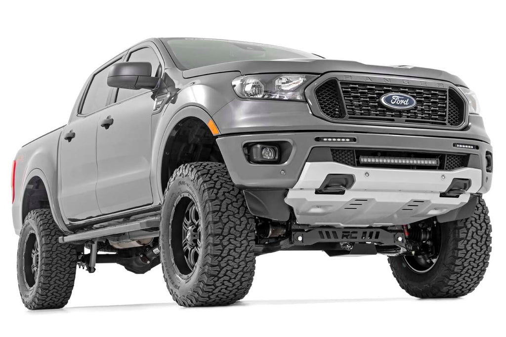 LED Light Kit | Bumper Mount | 6" Black Slimline Pair | Ford Ranger (19-23) by Rough Country