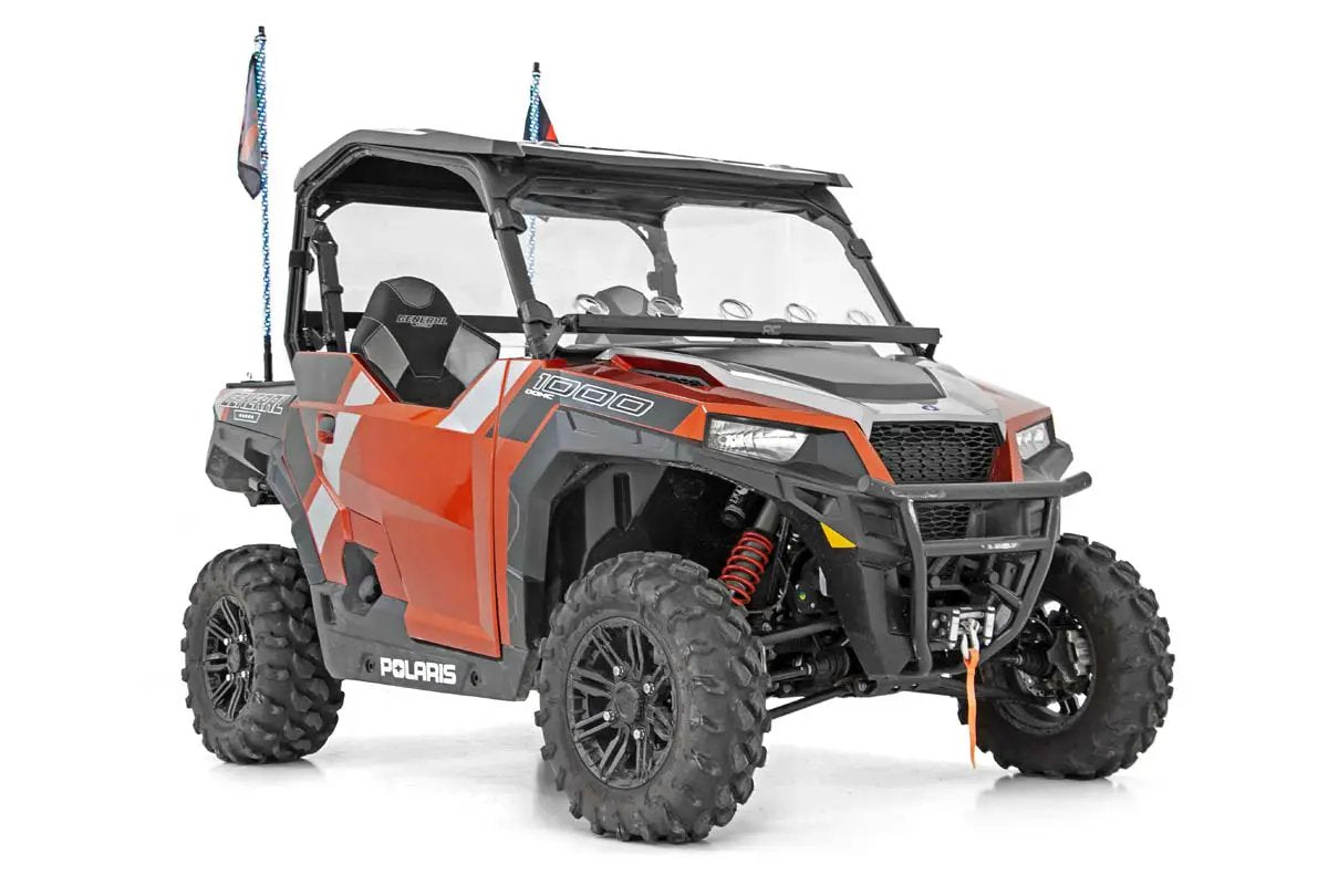 Whip Mount | Bed | 4' Multl-Color LED Whip Pair | Polaris General/Ranger 1000/Ranger XP 900/1000 by Rough Country