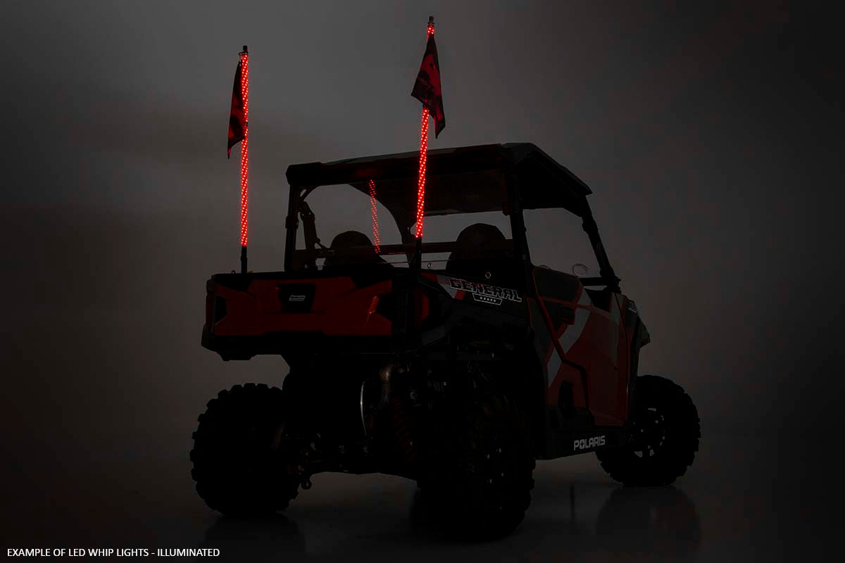 Whip Mount | Cage | 4' Multl-Color LED Whip Pair | Polaris RZR XP 1000 by Rough Country