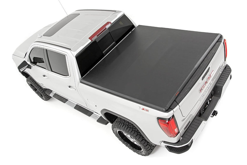 Soft Tri-Fold Bed Cover | 6'7" Bed | Chevy/GMC Sierra 1500 (19-26)/Silverado 1500 (19-26) by Rough Country