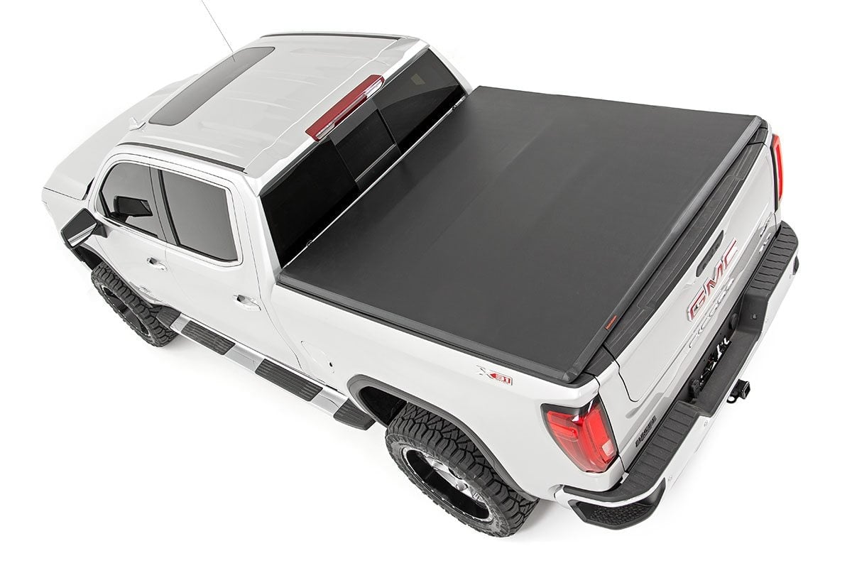 Soft Tri-Fold Bed Cover | 6'7" Bed | Chevy/GMC Sierra 1500 (19-26)/Silverado 1500 (19-26) by Rough Country