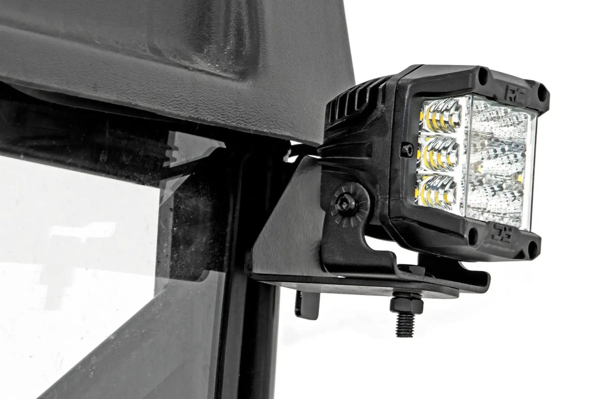 LED Light | RR Cage Mount | 2" Black Flood Pair | Polaris Ranger 1000/Ranger XP 900/1000 by Rough Country