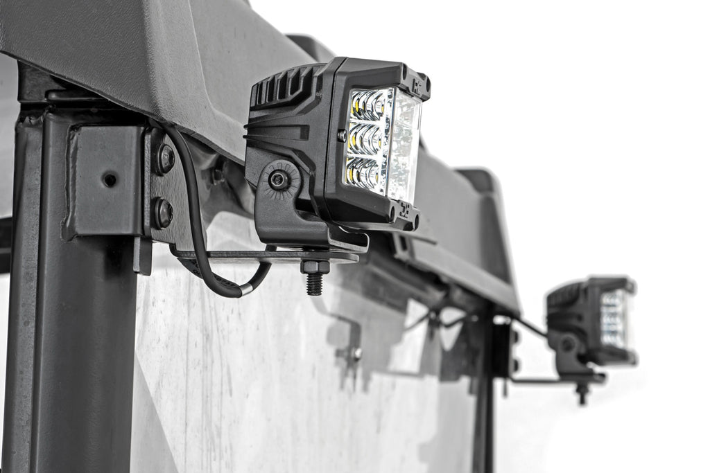 LED Light | RR Cage Mount | 2" Chrome Pair | Wide Angle | Polaris Ranger 1000/Ranger XP 900/1000 by Rough Country
