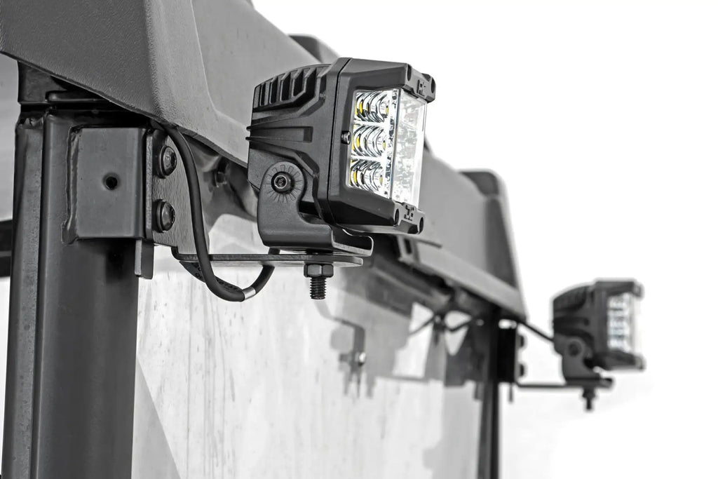 LED Light | RR Cage Mount | 2" Black Spot Pair | Polaris Ranger 1000/Ranger XP 900/1000 by Rough Country
